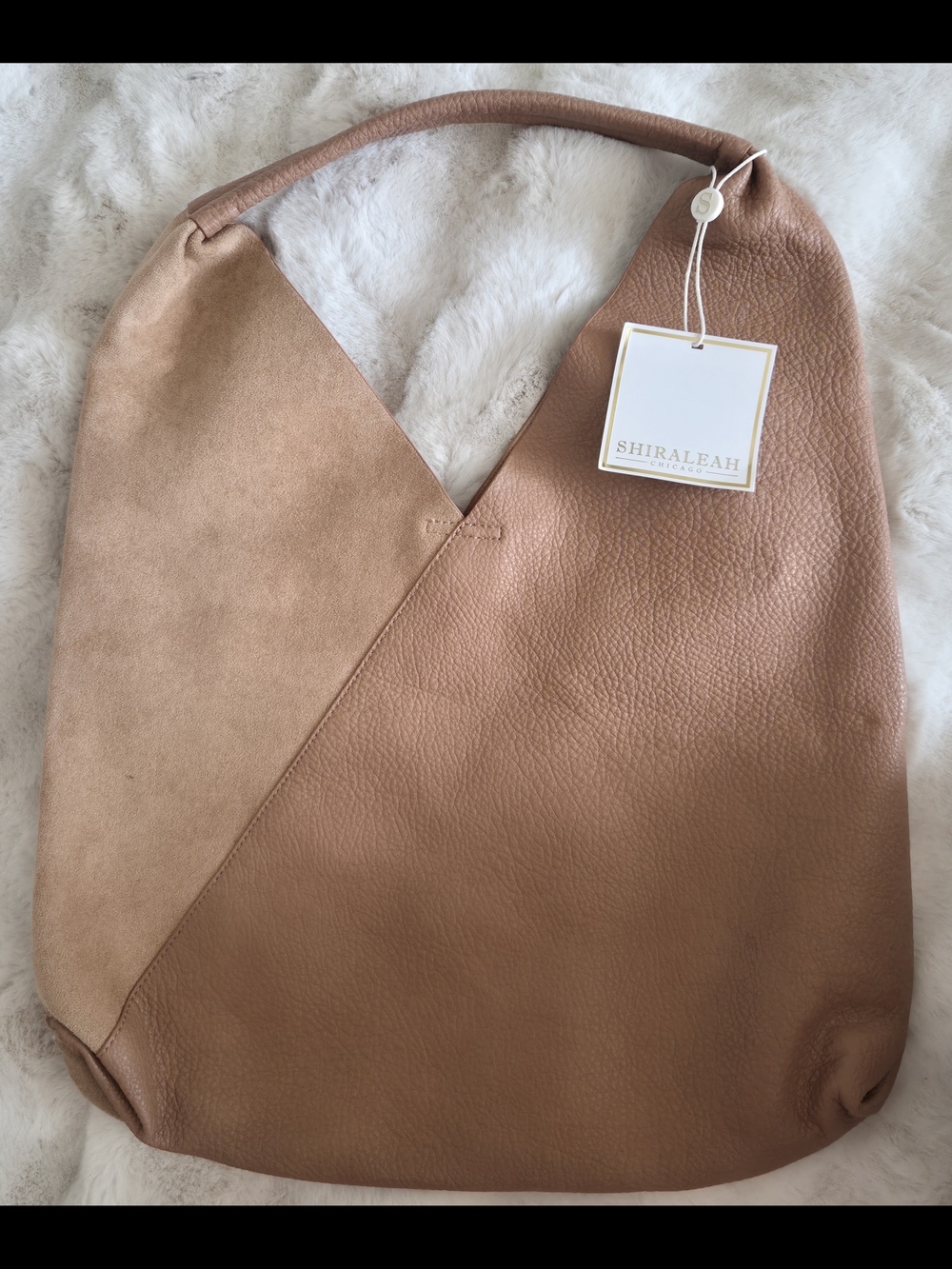 NWT Shiraleah Chicago Hobo Bag Blush Pink Suede Faux Leather Shoulder Purse